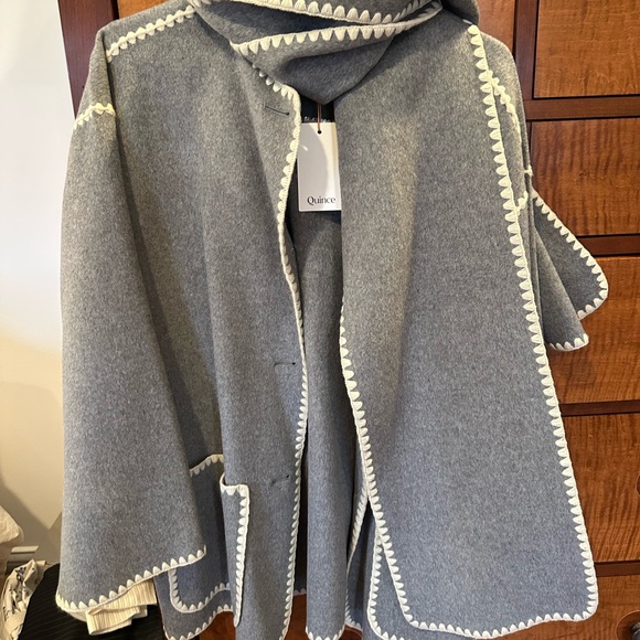 Quince Double-Faced Merino Wool Scarf Coat - Picture 2 of 6